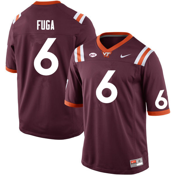 Men #6 Josh Fuga Virginia Tech Hokies College Football Jerseys Sale-Maroon